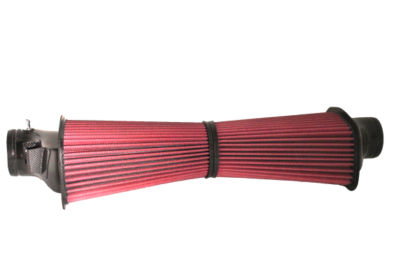 Pre-oiled cotton gauze media on the BMC CRF01082 Carbon Racing Filter element, Porsche GT2 RS