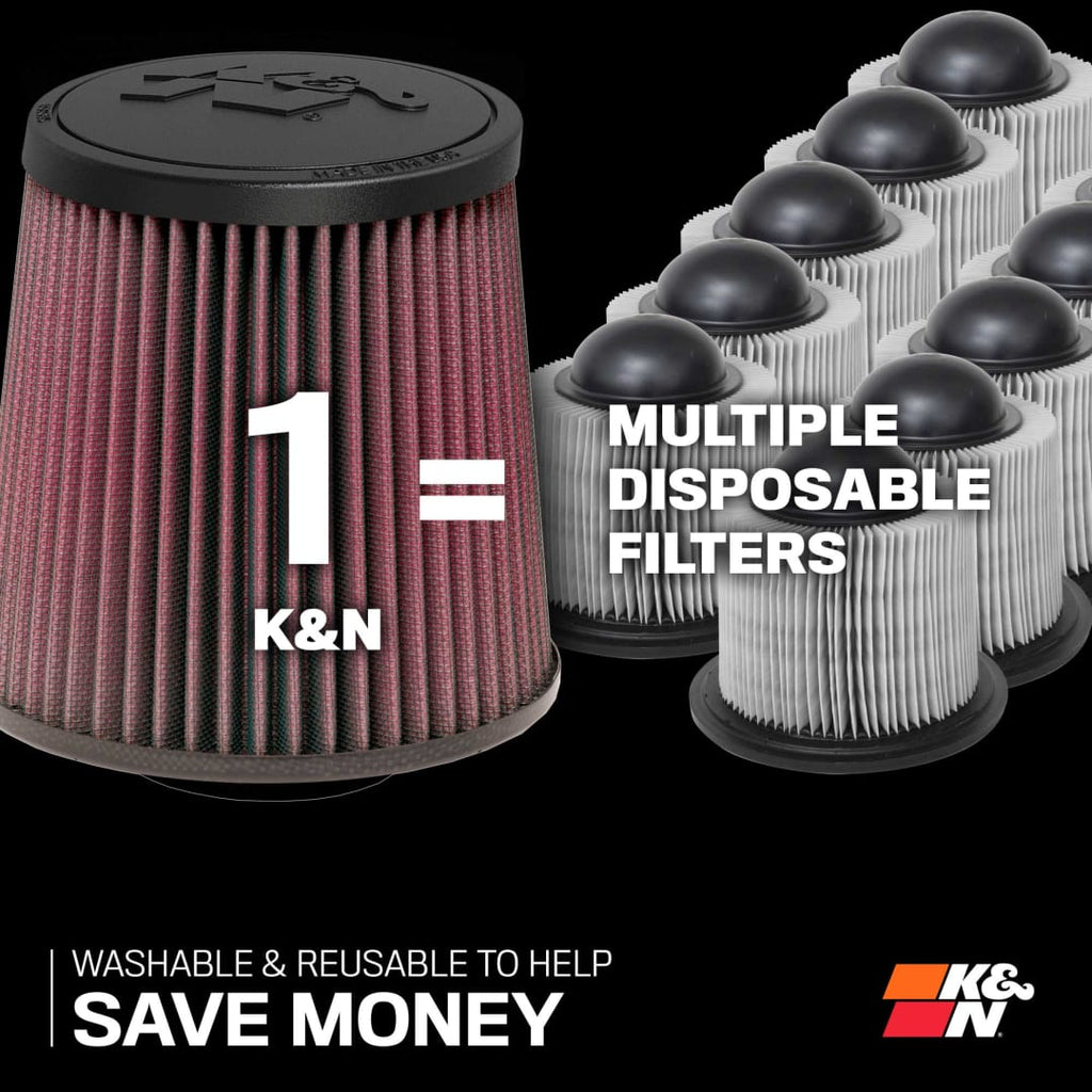 K&N E-0666 air filter with epoxy-coated aluminium mesh and moulded urethane frame