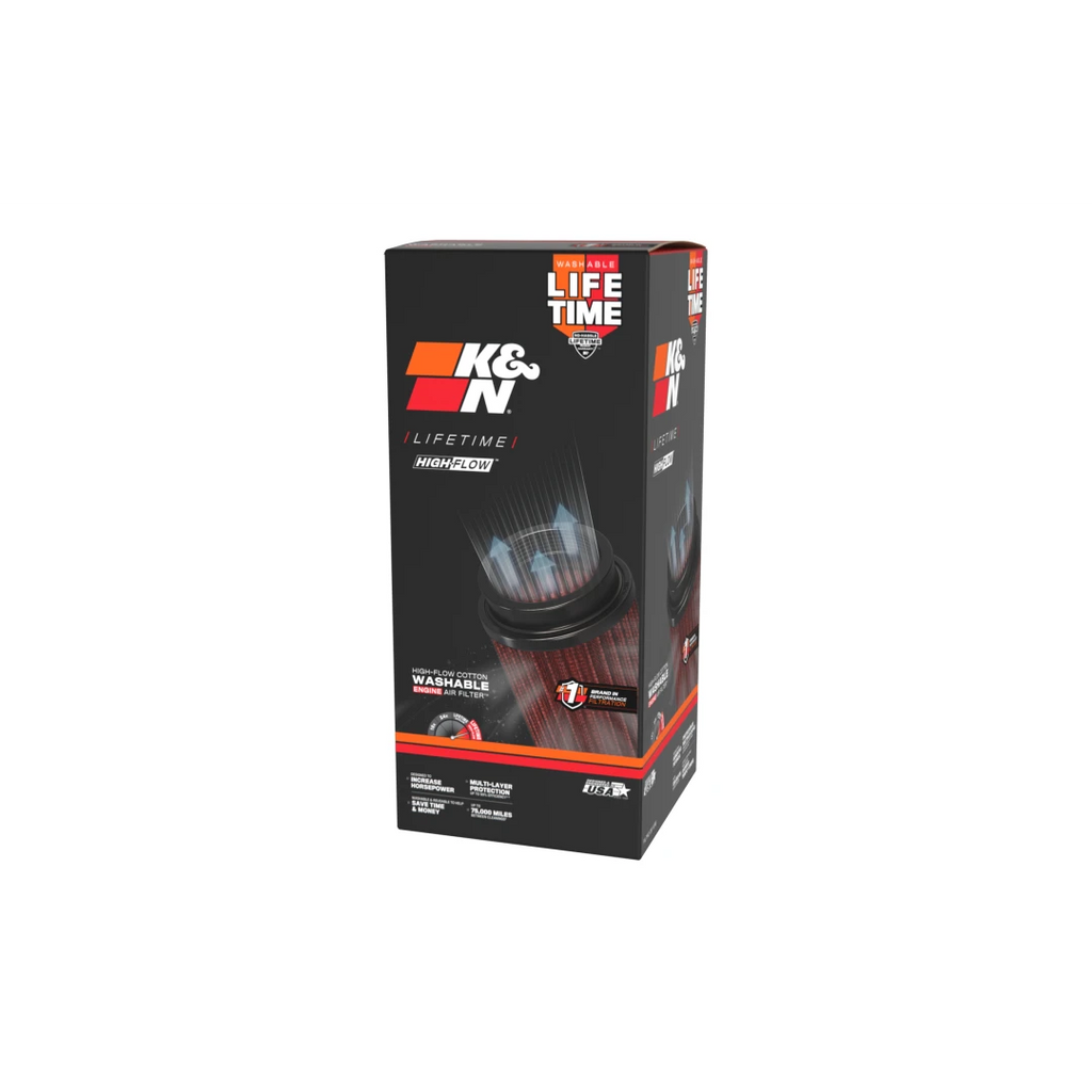 K&N E-2295 ISO 5011 tested high-flow round air filter, Porsche 987 Boxster